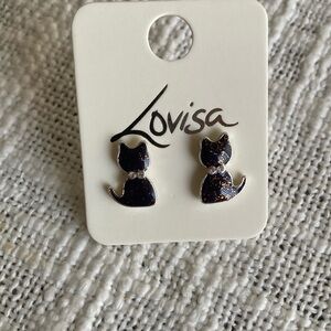 Lovisa Black Cat stud Earrings